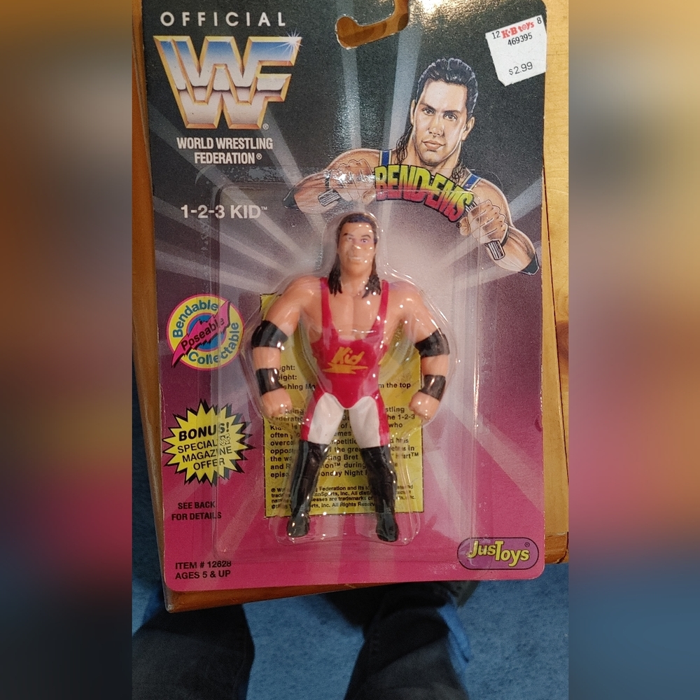 1996 Just Toys WWF Factory Sealed 123 Kid Bend Ems Wrestling Figure